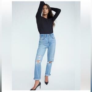 Aritzia Denim Forum The BF High Rise Loose Distressed Jeans Size 25